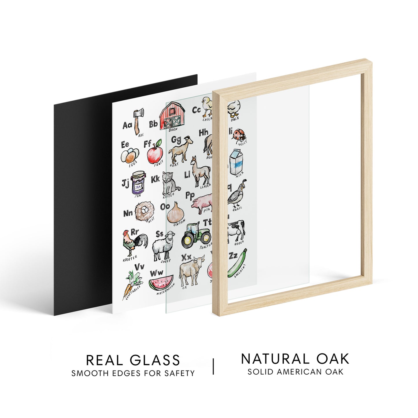 Farm ABC Watercolor Art Print - Art Prints - Moon Rock Prints