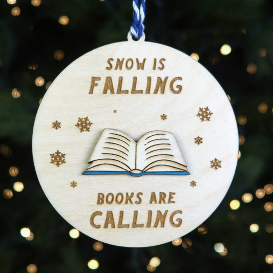 Snow is Falling, Books are Calling Ornament