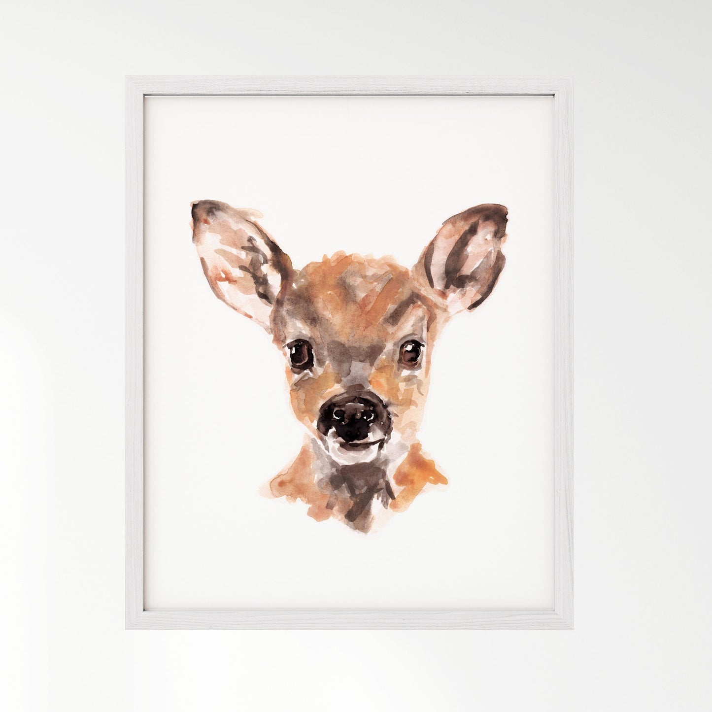 Baby Deer Fawn Portrait Watercolor Art Print - Art Prints - Moon Rock Prints