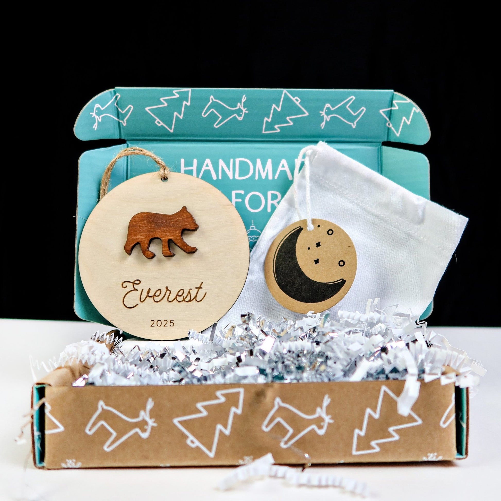 Bear Personalized Ornament - Holiday Ornaments - Moon Rock Prints