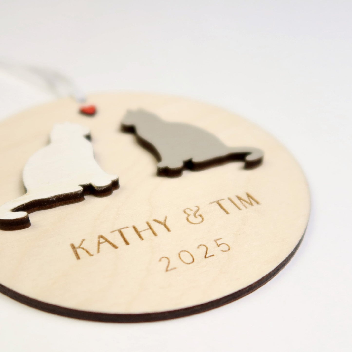 Cat Couple Personalized Ornament - Holiday Ornaments - Moon Rock Prints