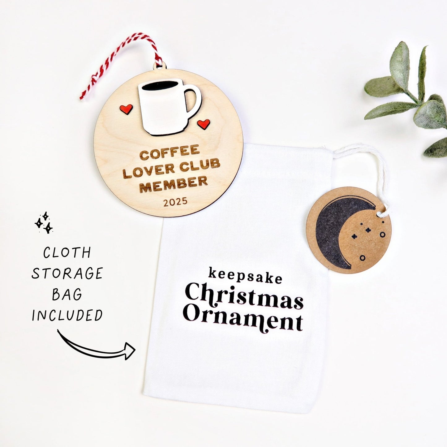 Coffee Lover Club Member Ornament - Holiday Ornaments - Moon Rock Prints