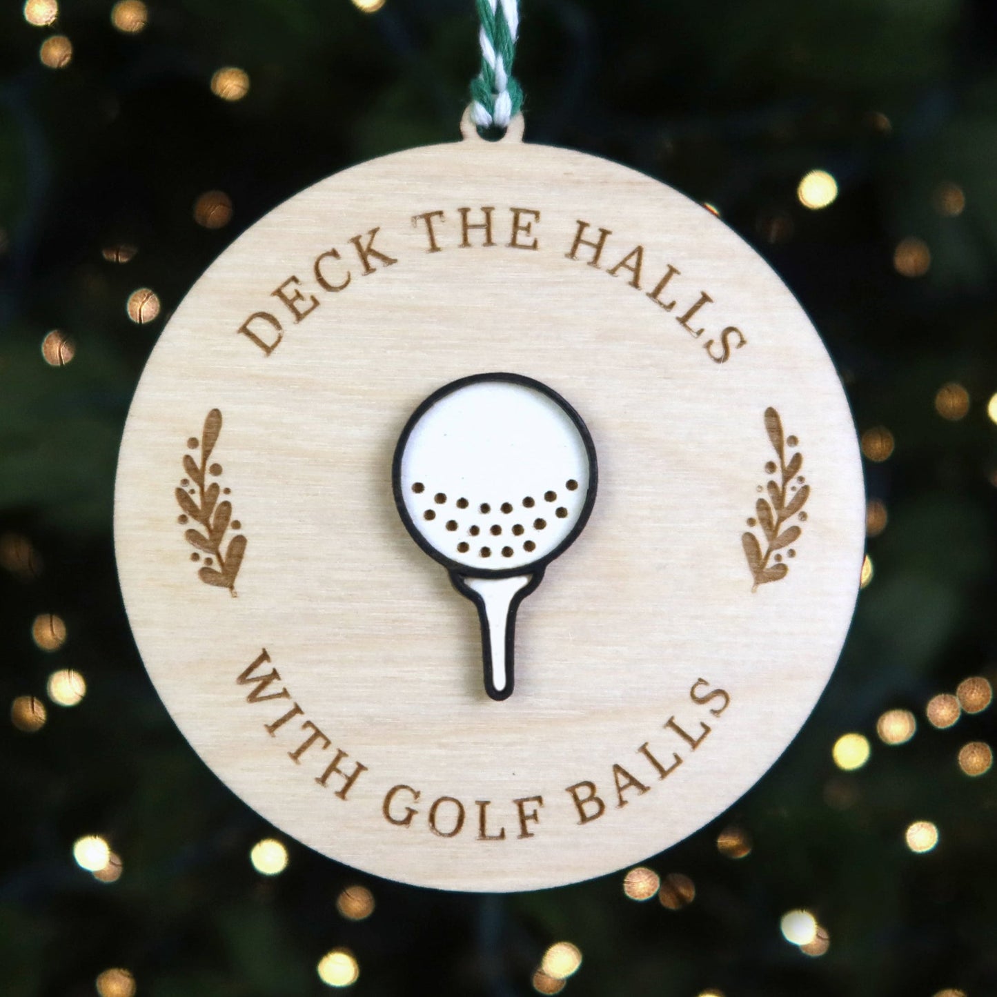 Deck the Halls with Golf Balls Ornament - Holiday Ornaments - Moon Rock Prints