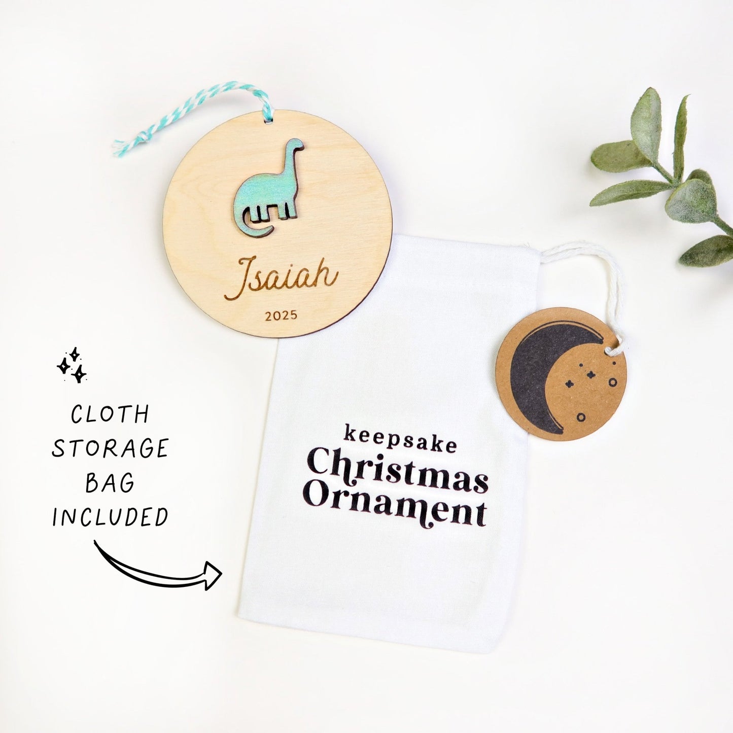 Dinosaur Personalized Ornament - Holiday Ornaments - Moon Rock Prints