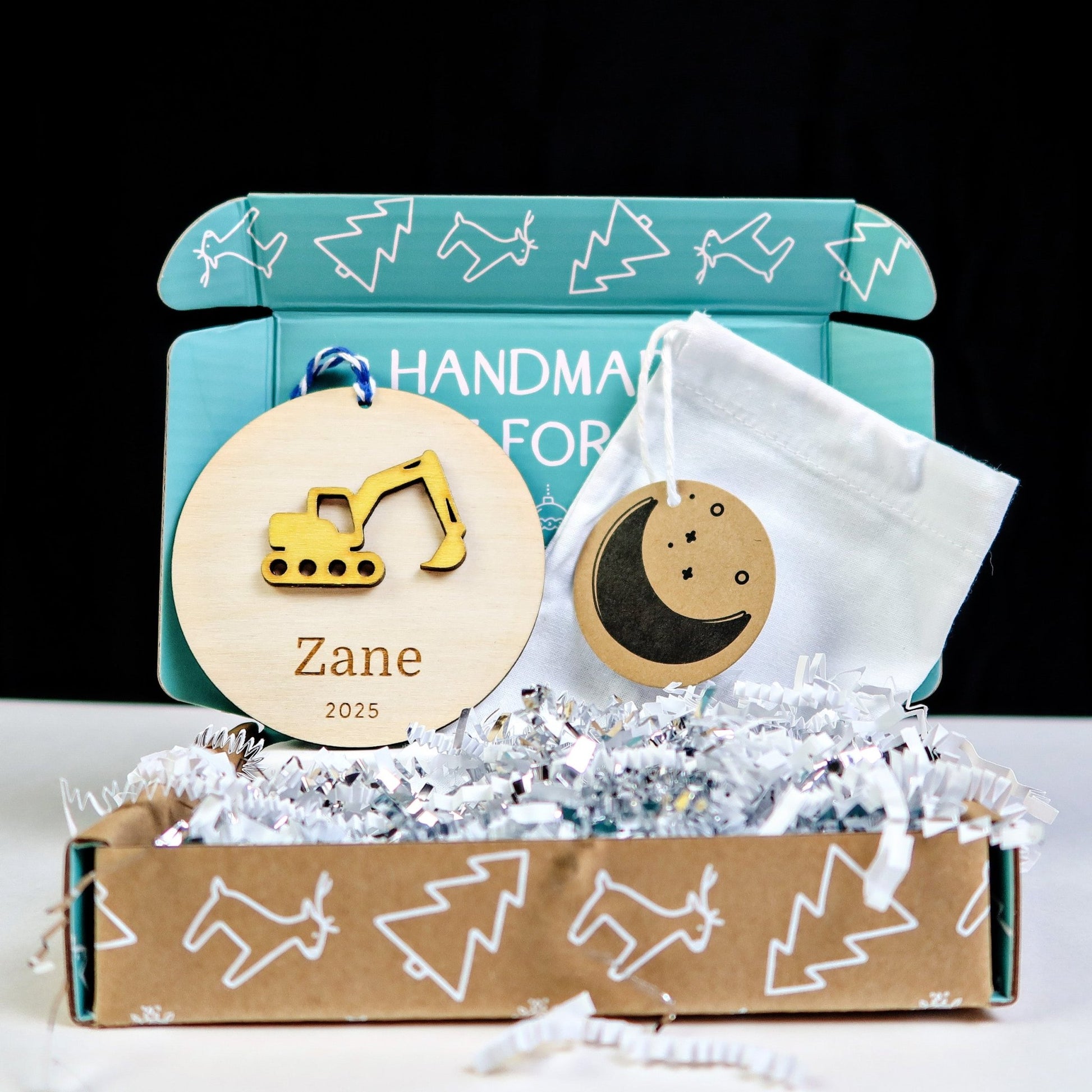 Excavator Personalized Ornament - Holiday Ornaments - Moon Rock Prints