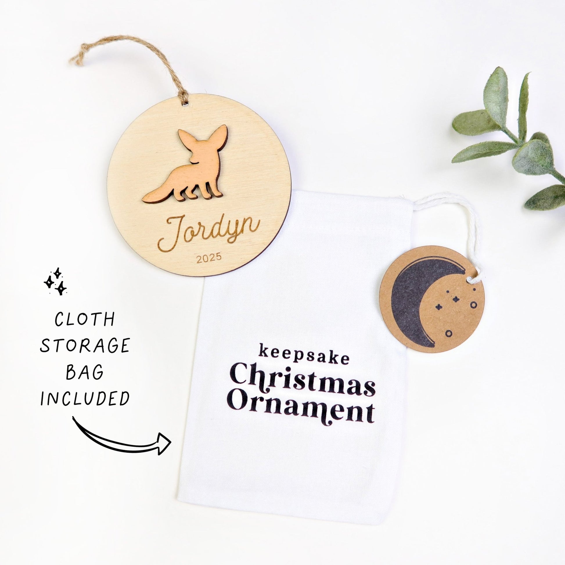 Fennec Fox Personalized Ornament - Holiday Ornaments - Moon Rock Prints