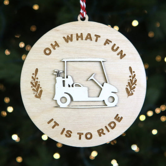 Golf Cart Ornament - Holiday Ornaments - Moon Rock Prints