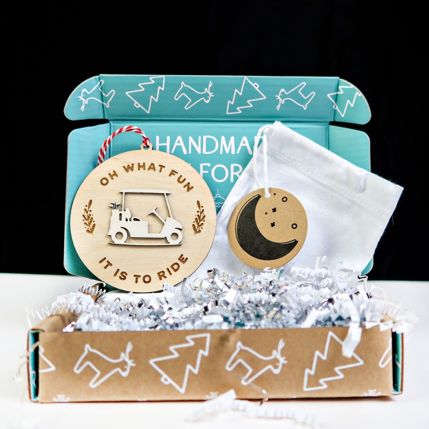 Golf Cart Ornament - Holiday Ornaments - Moon Rock Prints