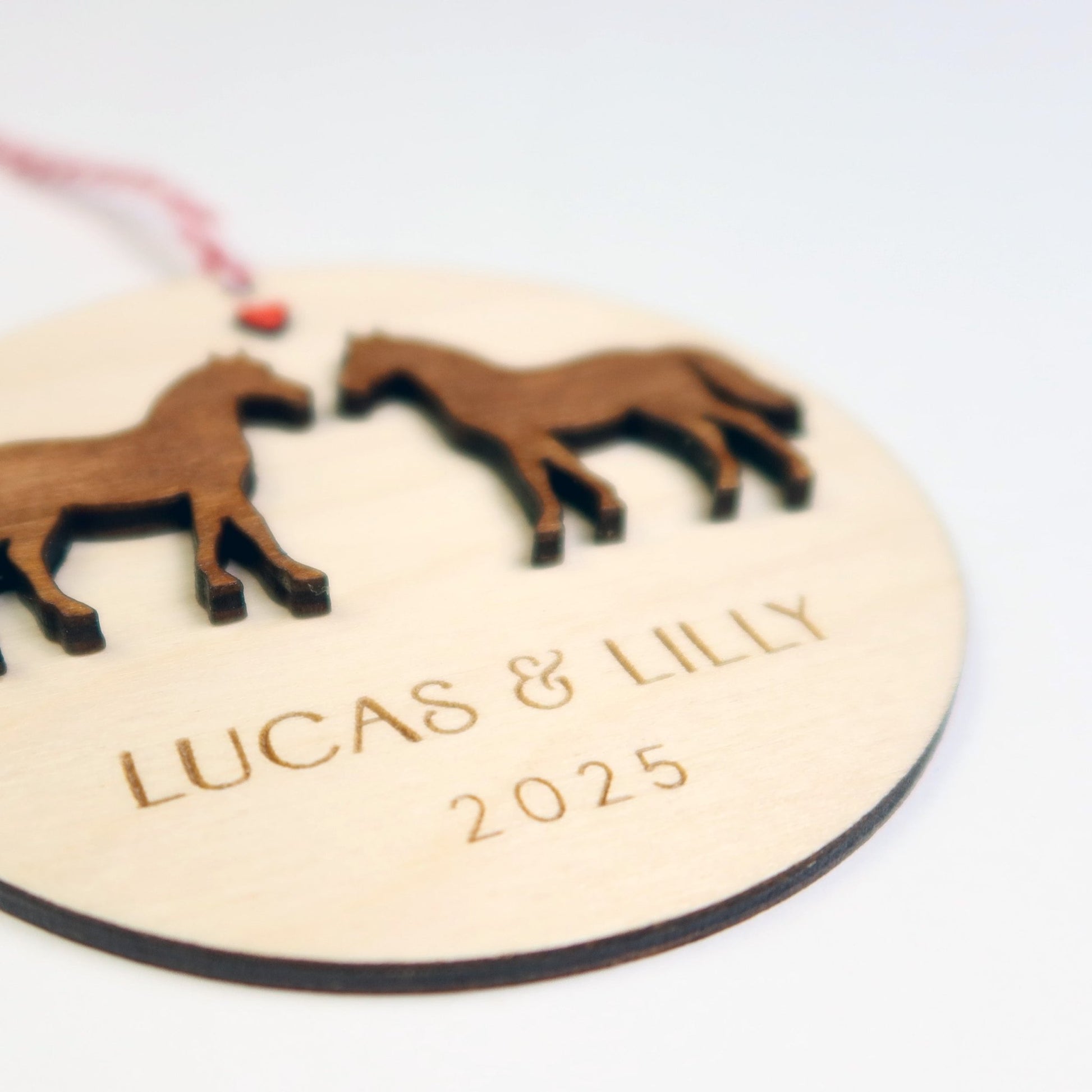 Horse Couple Personalized Ornament - Holiday Ornaments - Moon Rock Prints