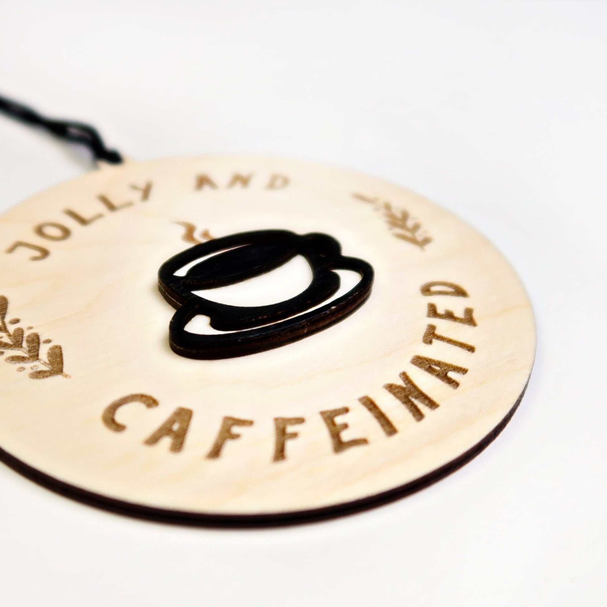 Jolly & Caffeinated Ornament - Holiday Ornaments - Moon Rock Prints