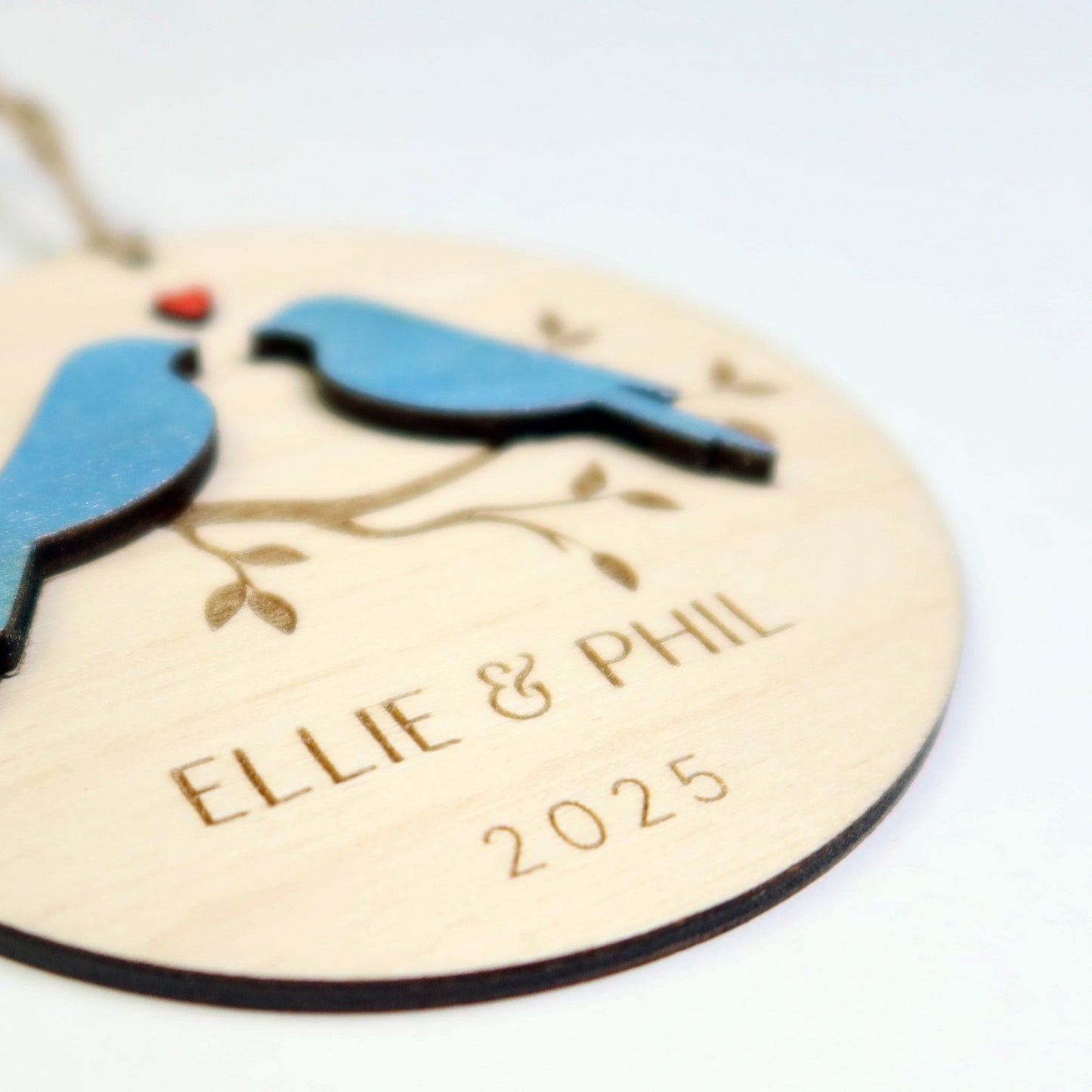 Lovebirds Couple Personalized Ornament - Holiday Ornaments - Moon Rock Prints
