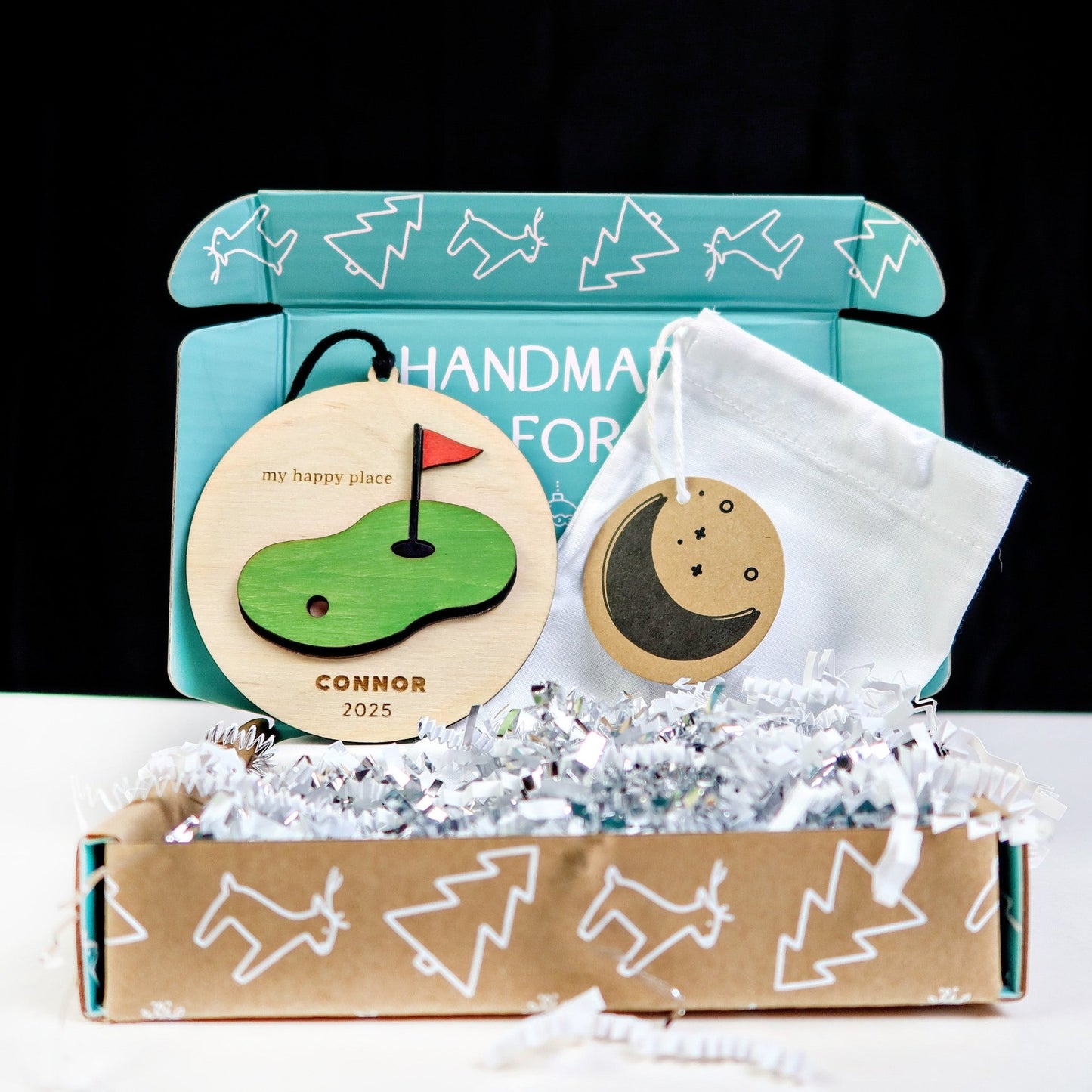 My Happy Place Golf Ornament - Holiday Ornaments - Moon Rock Prints