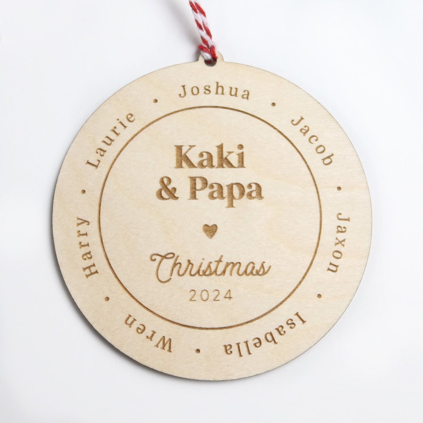 Personalized Grandparents Christmas Ornament with Grandchildren Names - Holiday Ornaments - Moon Rock Prints