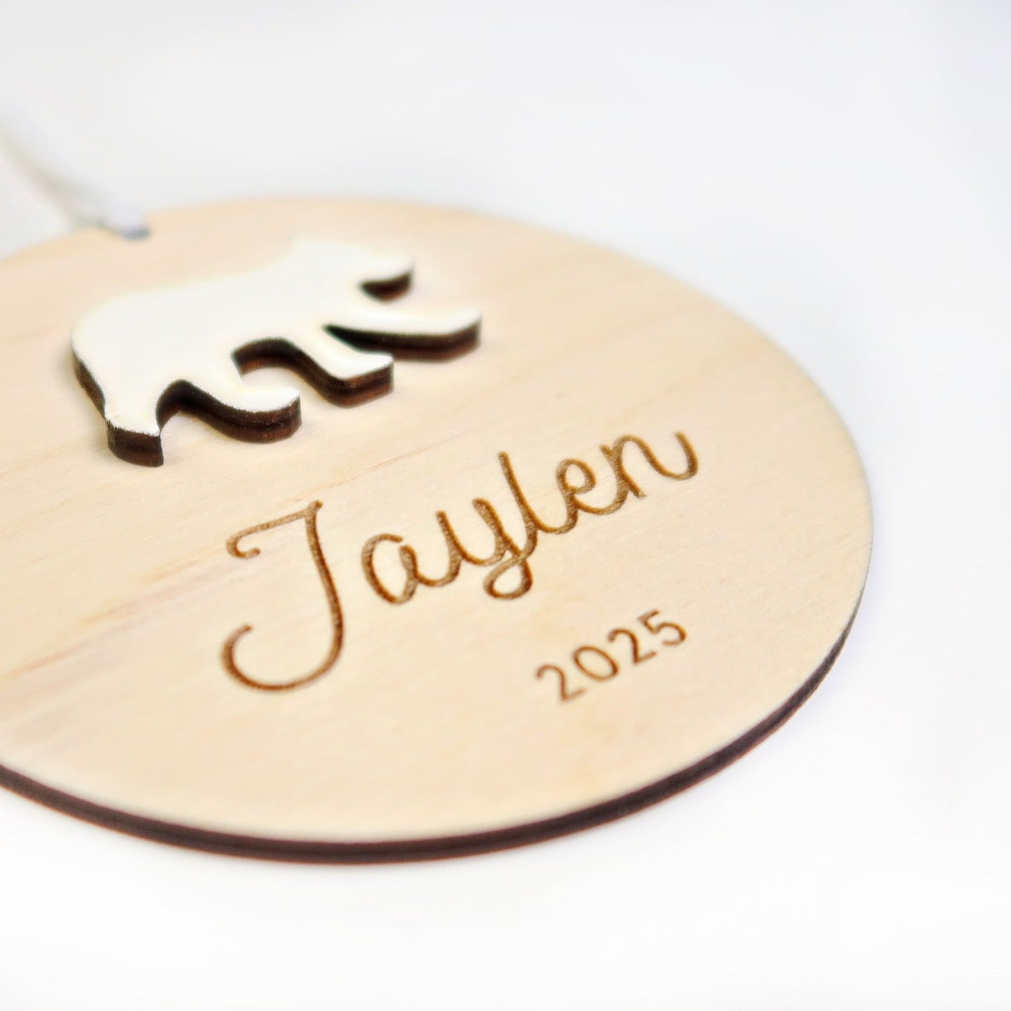 Polar Bear Personalized Ornament - Holiday Ornaments - Moon Rock Prints