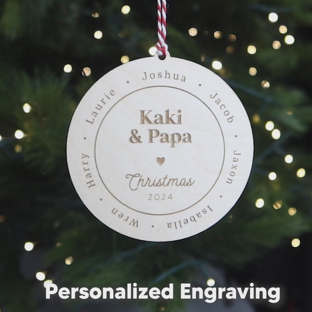 Grandkid Names Personalized Grandparent Ornament 2024 Custom Gift from Grandchildren