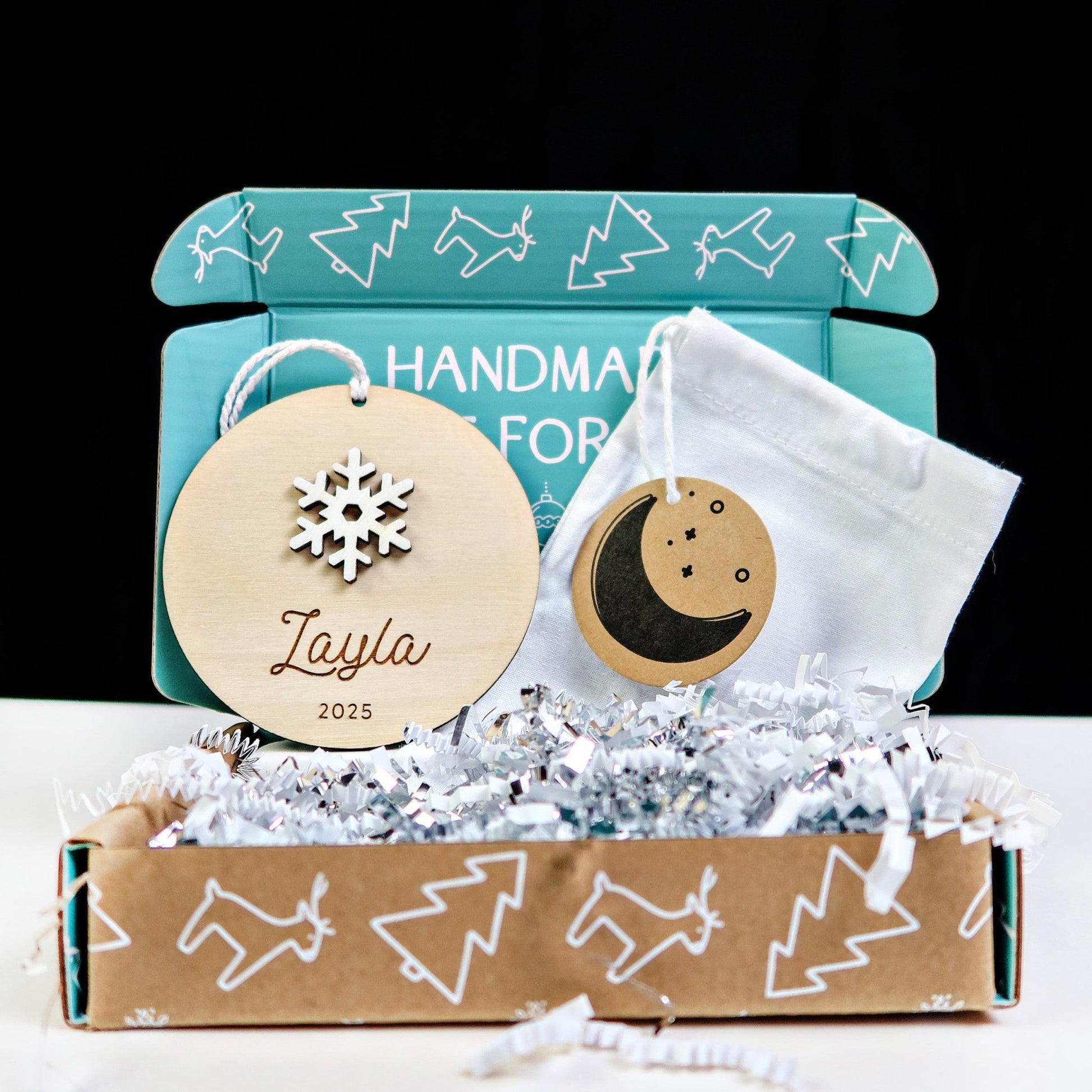 Snowflake Personalized Ornament - Holiday Ornaments - Moon Rock Prints