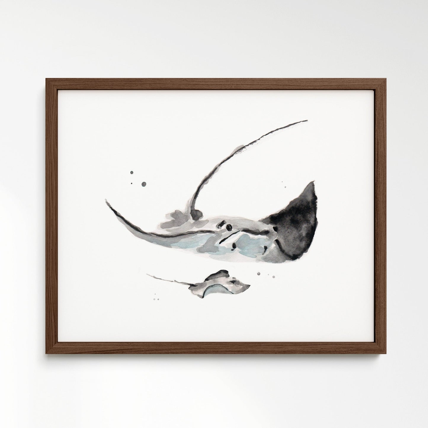 Stingray & Baby Stingray Watercolor Art Print - Art Prints - Moon Rock Prints