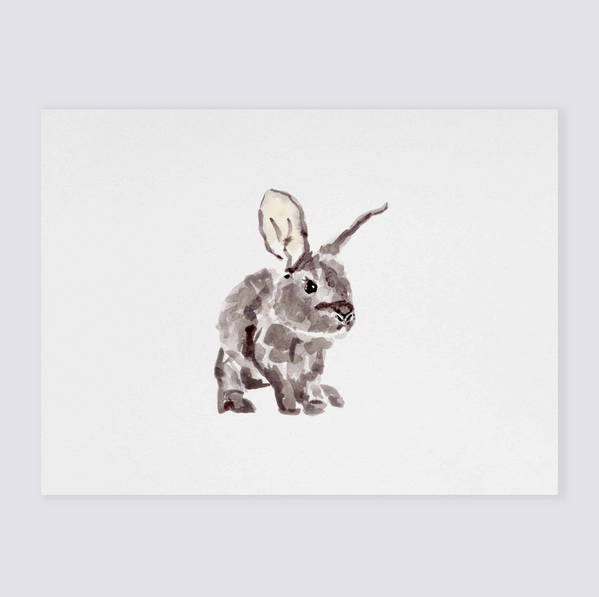 Baby Bunny Watercolor Print Woodland Nursery Art – Moon Rock