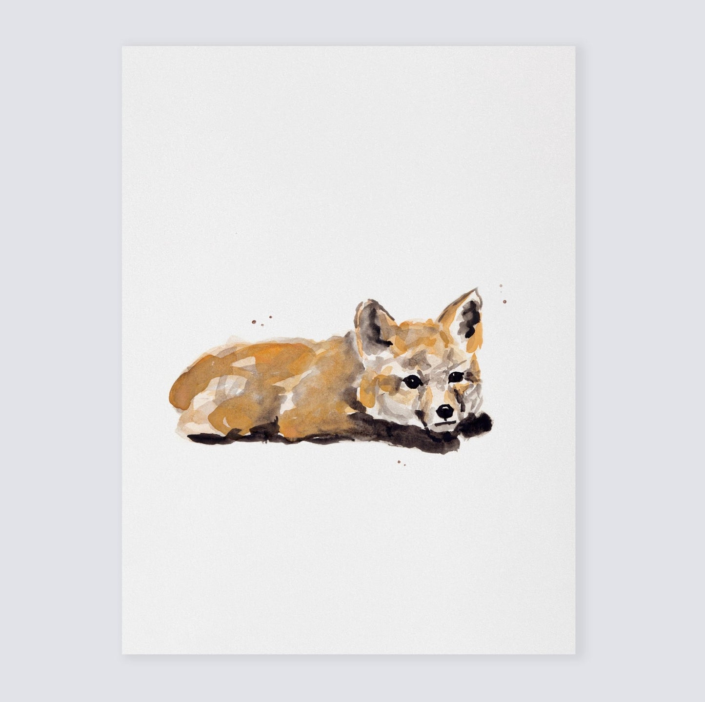Baby Fox Watercolor Print - Art Prints - Moon Rock Prints