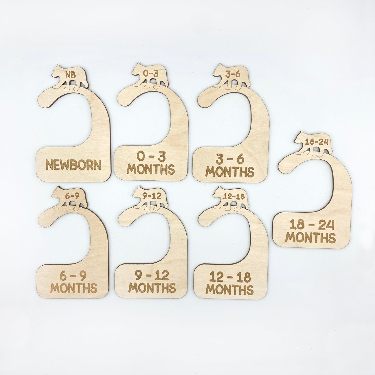 Bear Wood Baby Closet Dividers Set - Closet Dividers - Moon Rock Prints