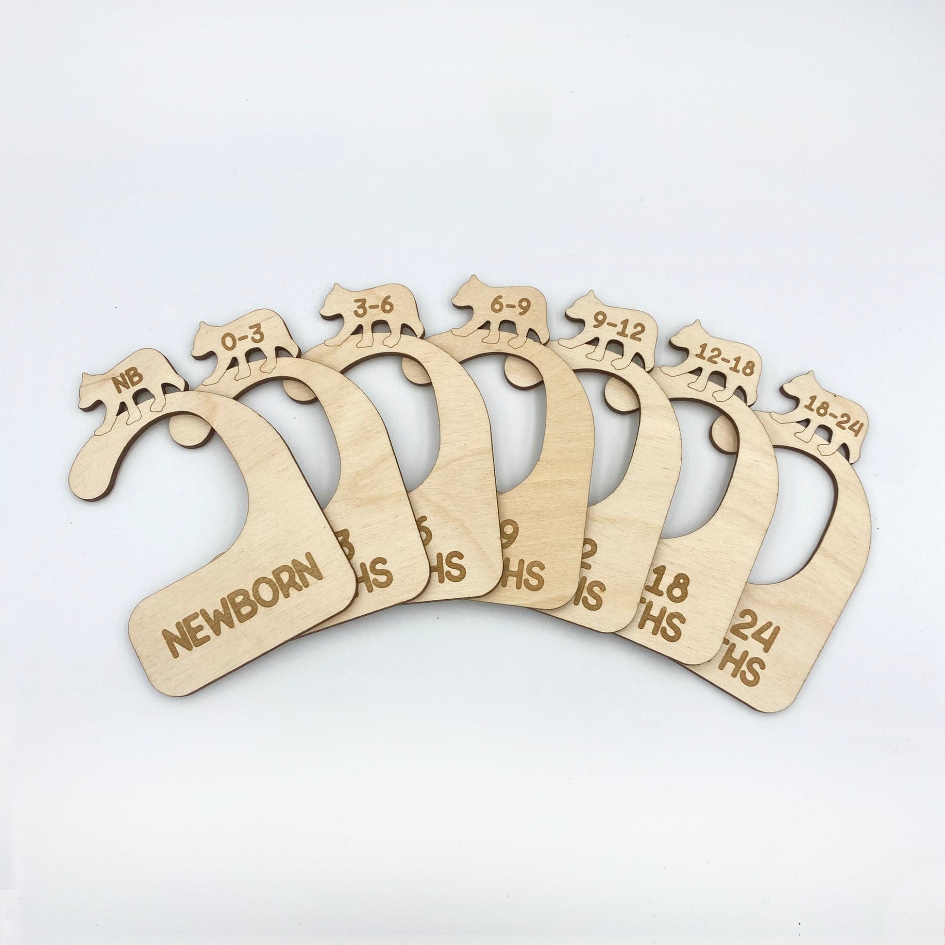Bear Wood Baby Closet Dividers Set - Closet Dividers - Moon Rock Prints