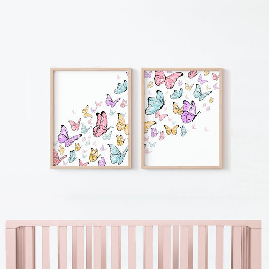 Butterfly Pastel 2 Print Set - Art Prints - Moon Rock Prints