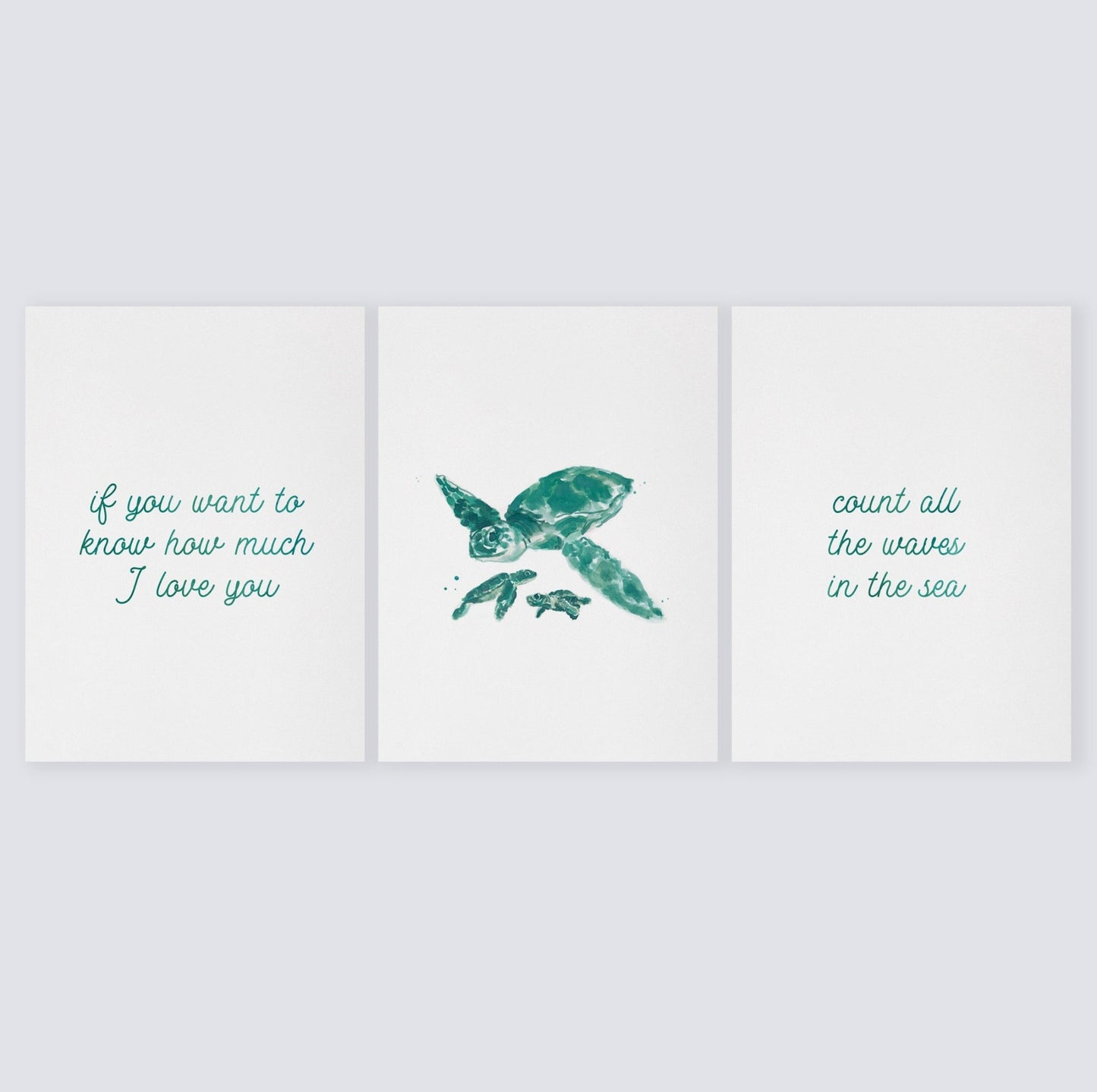 Count All The Waves 3 Print Set: Sea Turtles - Art Prints - Moon Rock Prints