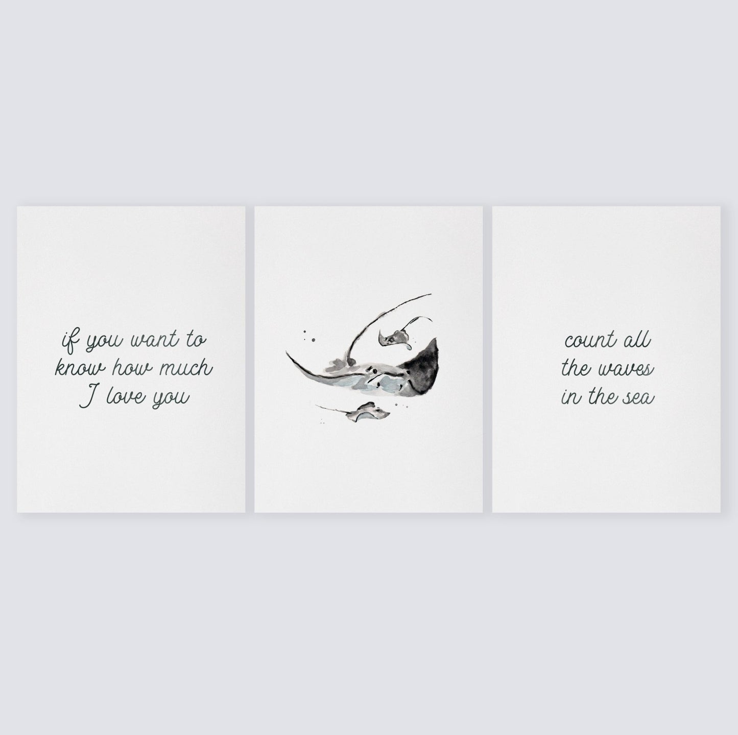 Count All The Waves 3 Print Set: Stingrays - Art Prints - Moon Rock Prints