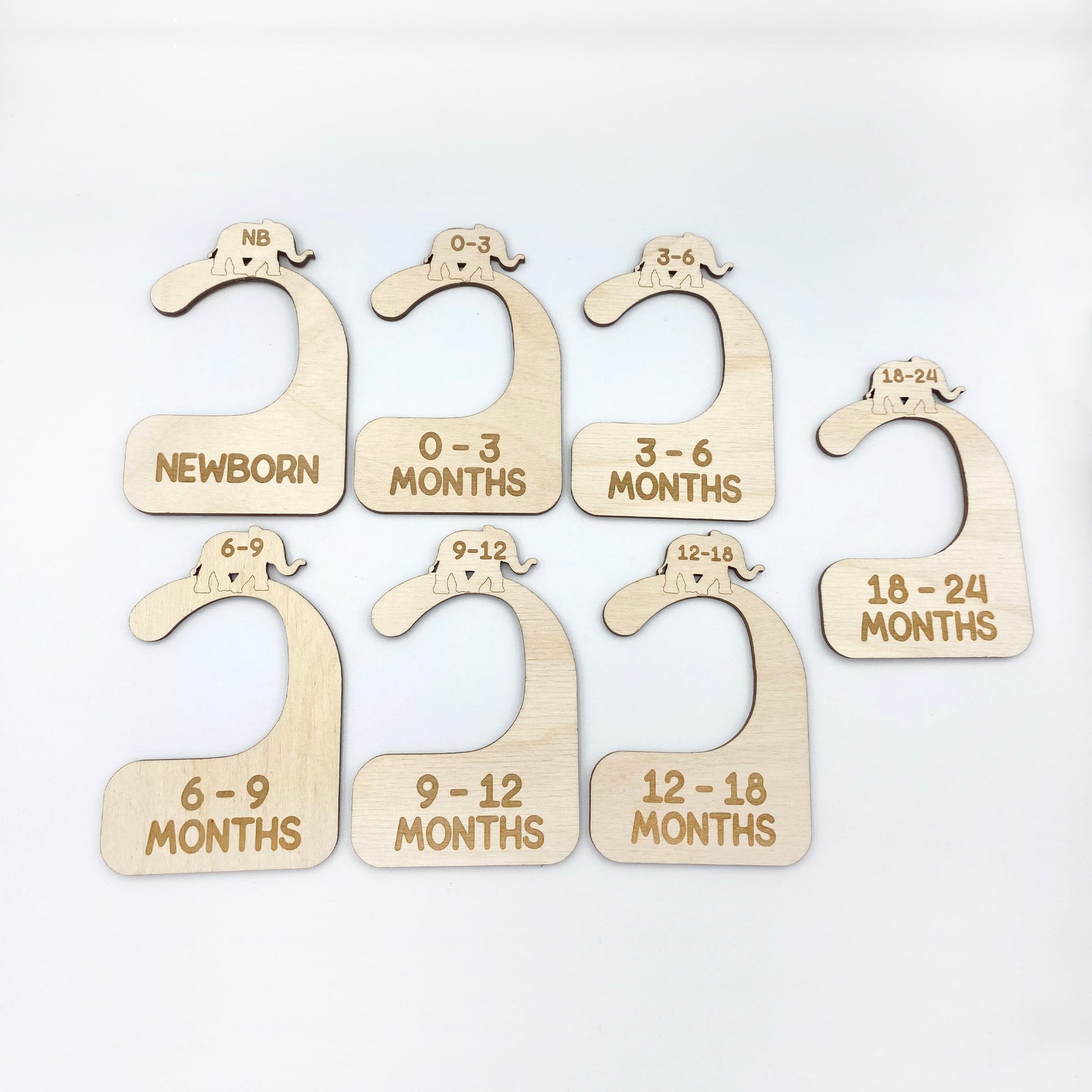 Elephant Wood Baby Closet Dividers Set - Closet Dividers - Moon Rock Prints