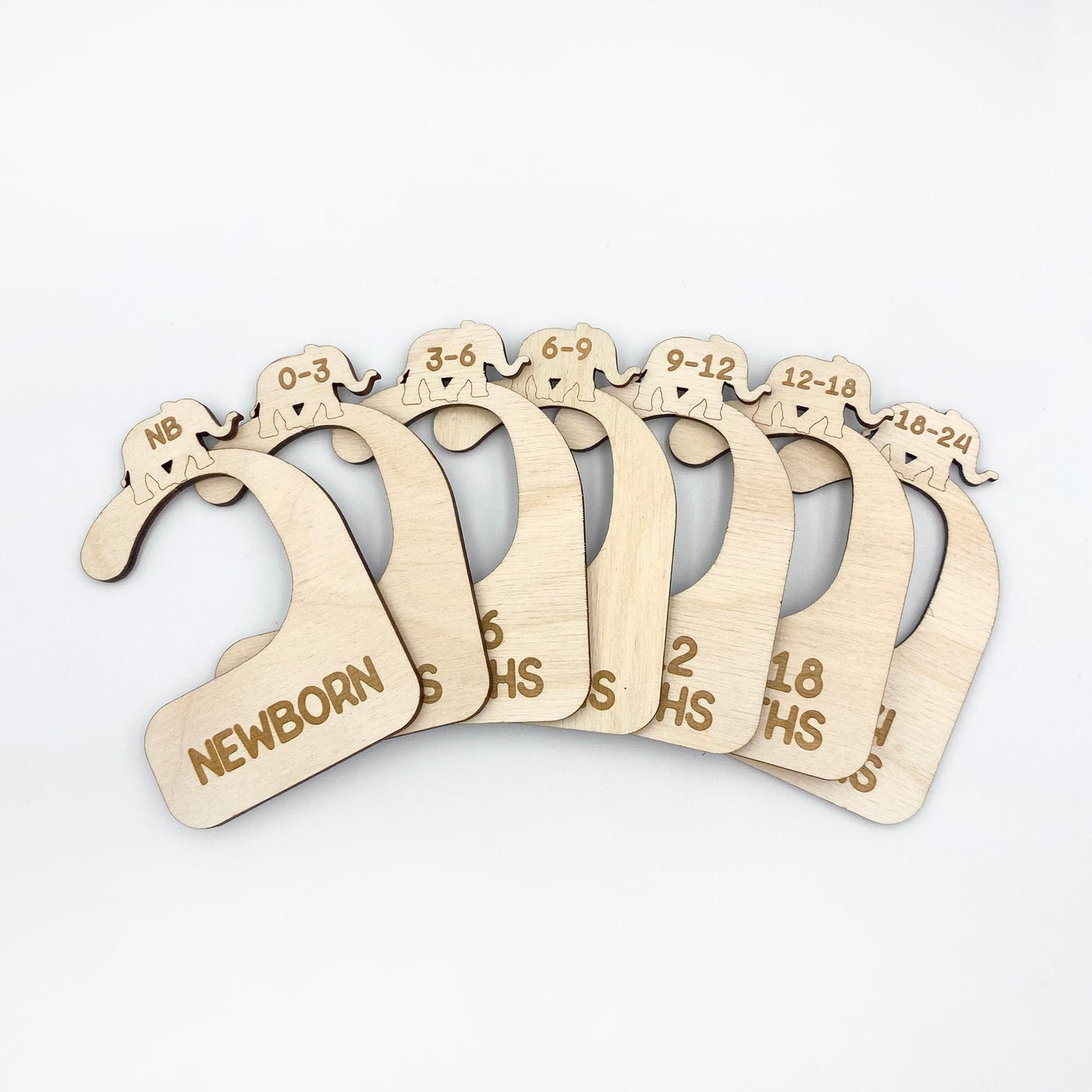 Elephant Wood Baby Closet Dividers Set - Closet Dividers - Moon Rock Prints