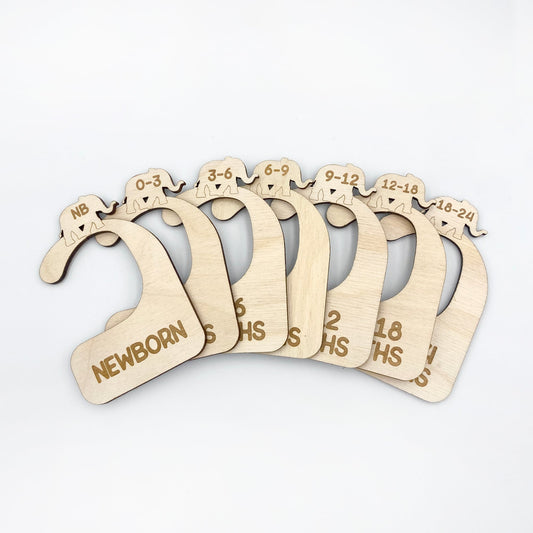 Elephant Wood Baby Closet Dividers Set - Closet Dividers - Moon Rock Prints