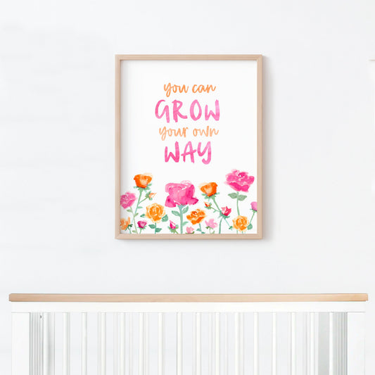 Grow Your Own Way Watercolor Print - Art Prints - Moon Rock Prints