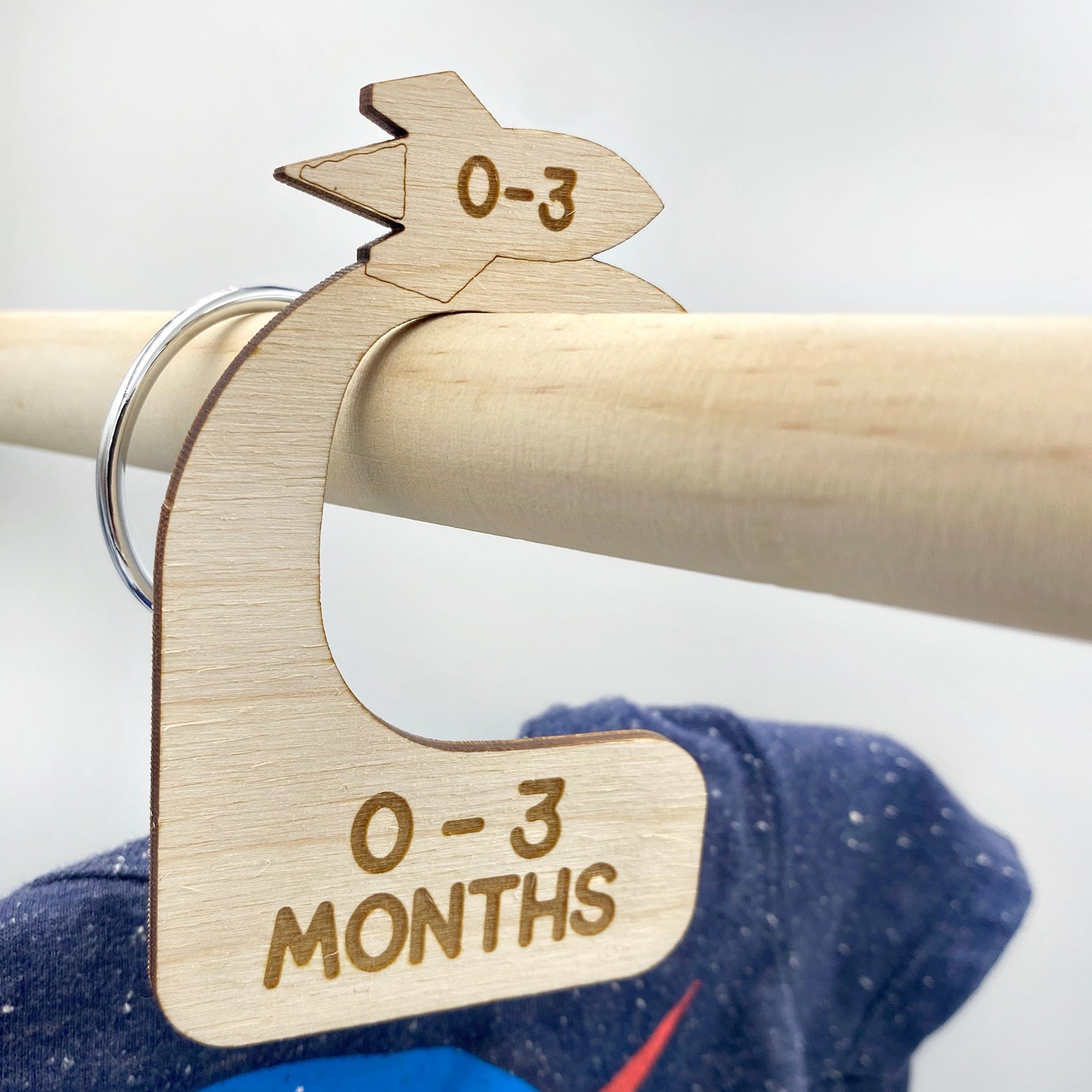 rocket shaped wood nursery closet dividers for organizing baby closet