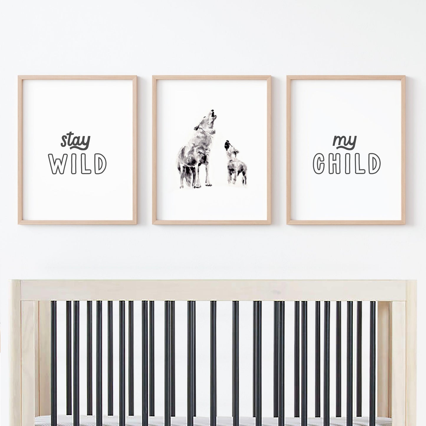 Stay Wild My Child Three Print Set for Woodland or Boho Themed Room.