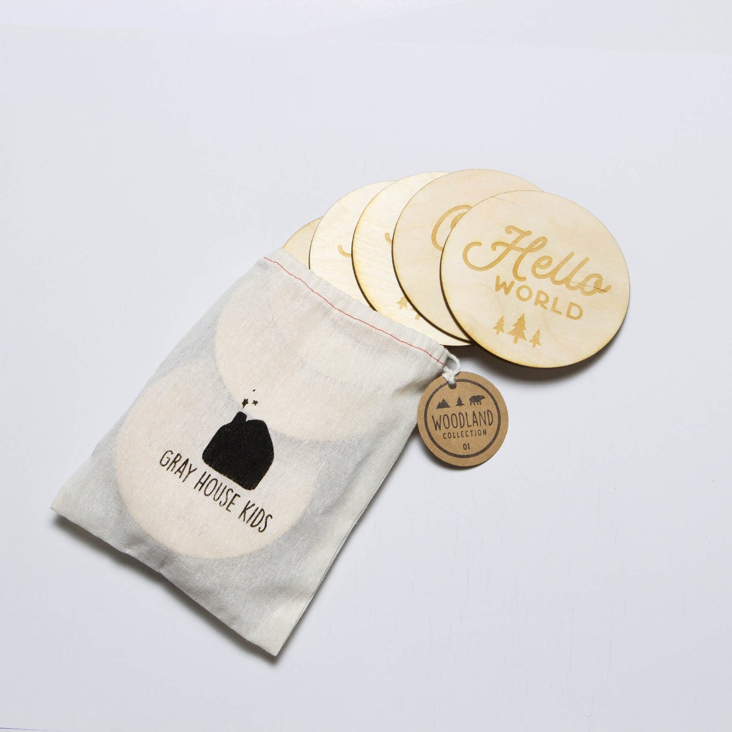 Wood Disc Milestone Marker - Baby Monthly Photo Props - Baby Shower Gift - Moon Rock Prints