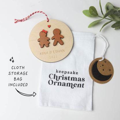 Gingerbread Personalized Couple Christmas Ornament