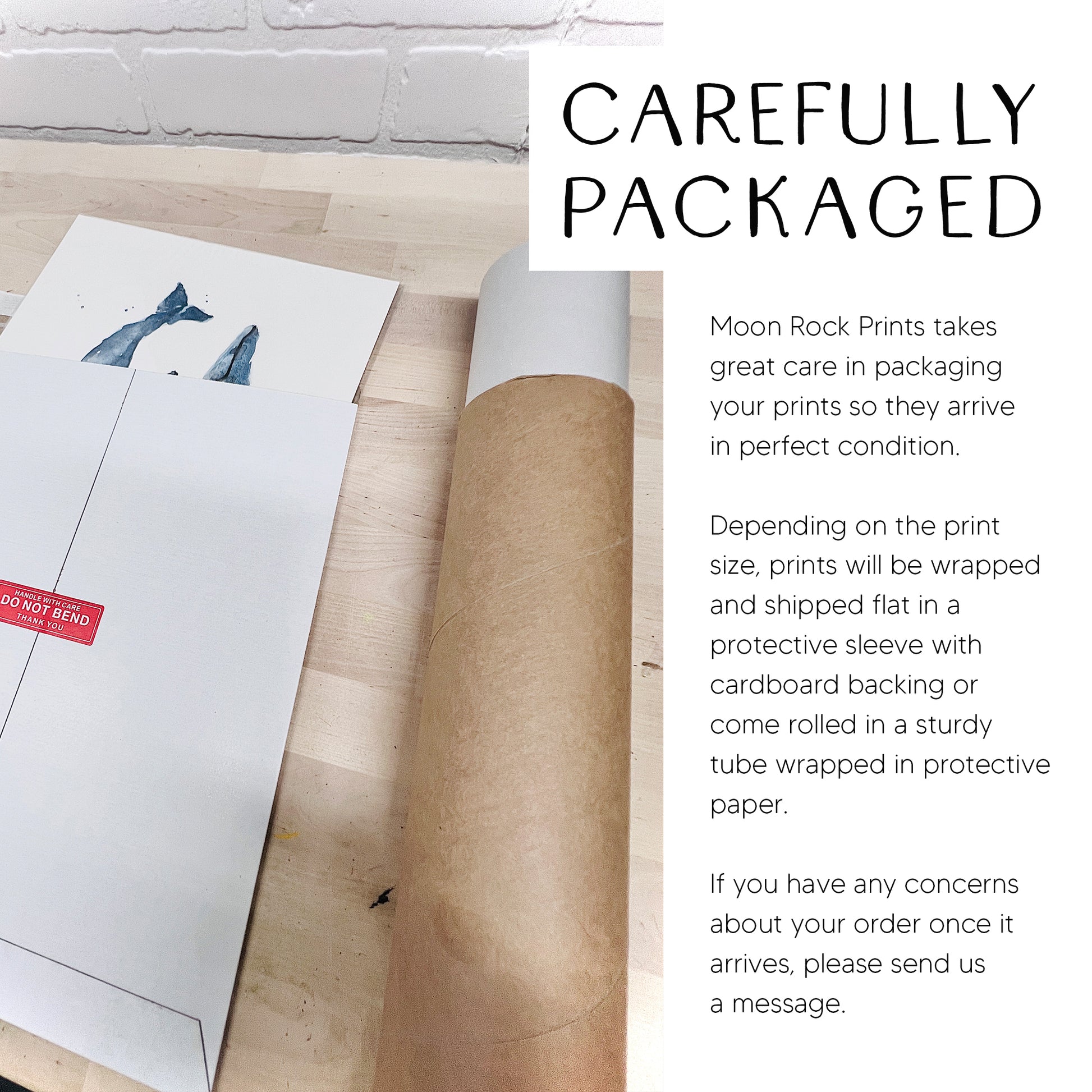 Moon Rock Prints takes great care in packaging your prints so they arrive in perfect condition