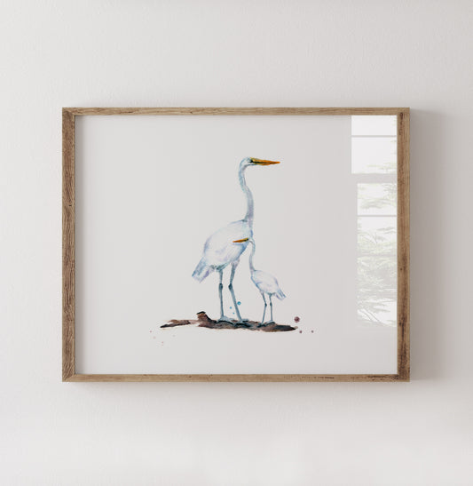 Herons Watercolor Print