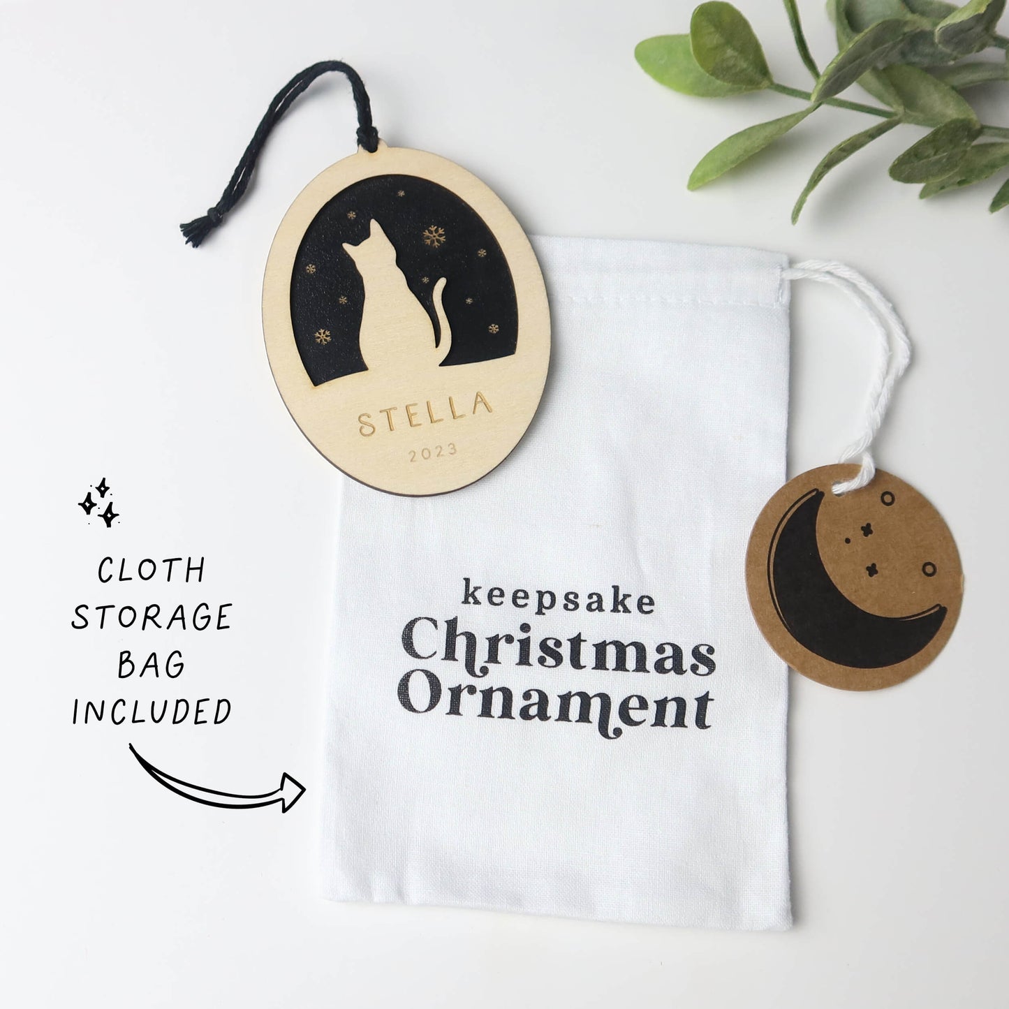 Custom Cat Christmas Ornament 2024, Personalized Gift for Cat Love