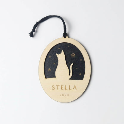 Custom Cat Christmas Ornament 2024, Personalized Gift for Cat Love