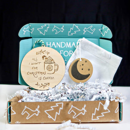 All I Want for Christmas is Coffee Ornament - Holiday Ornaments - Moon Rock Prints