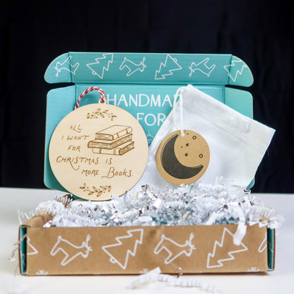 All I Want For Christmas is More Books Ornament - Holiday Ornaments - Moon Rock Prints