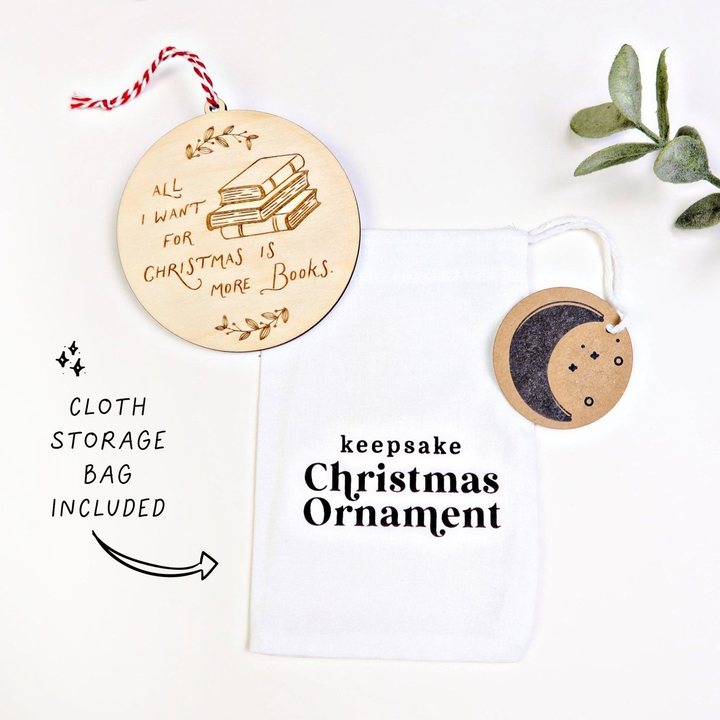 All I Want For Christmas is More Books Ornament - Holiday Ornaments - Moon Rock Prints
