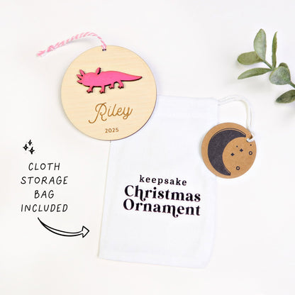 Axolotl Personalized Ornament - Holiday Ornaments - Moon Rock Prints