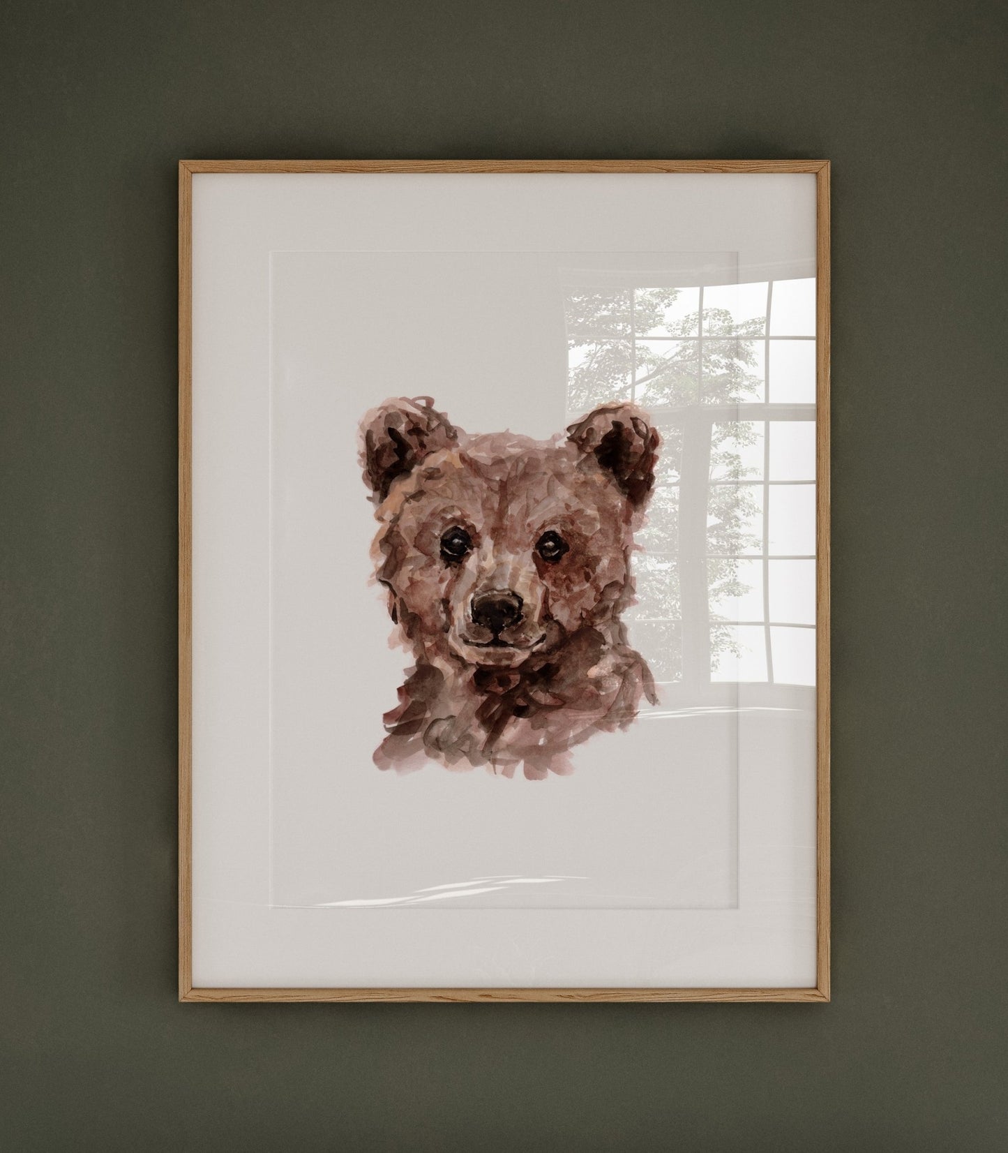 Baby Bear Cub Portrait Watercolor Art Print - Art Prints - Moon Rock Prints