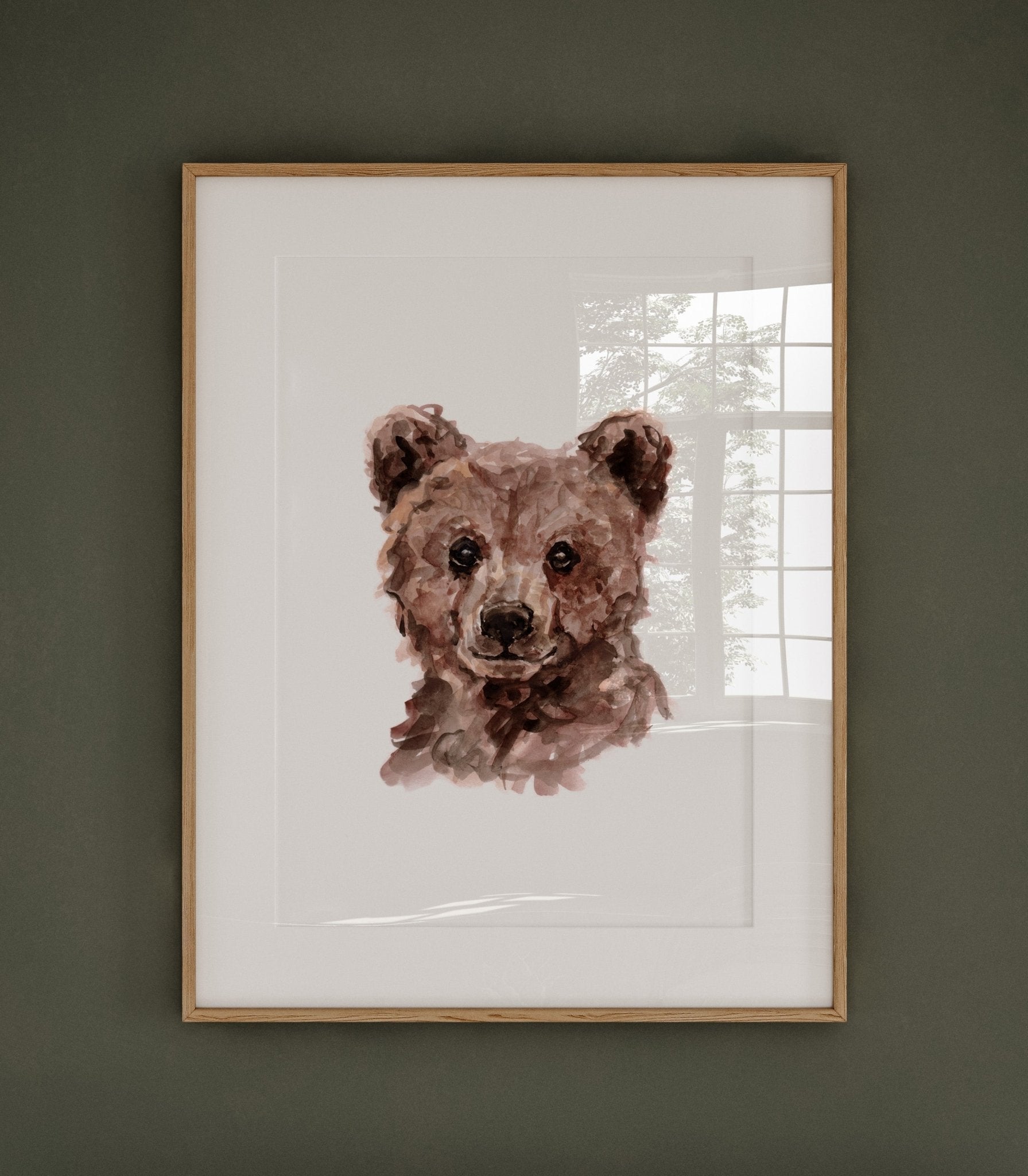 Baby Bear Cub Portrait Watercolor Art Print - Art Prints - Moon Rock Prints