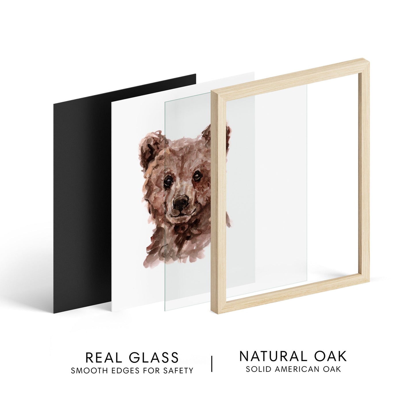 Baby Bear Cub Portrait Watercolor Art Print - Art Prints - Moon Rock Prints