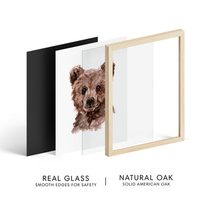 Baby Bear Cub Portrait Watercolor Art Print - Art Prints - Moon Rock Prints