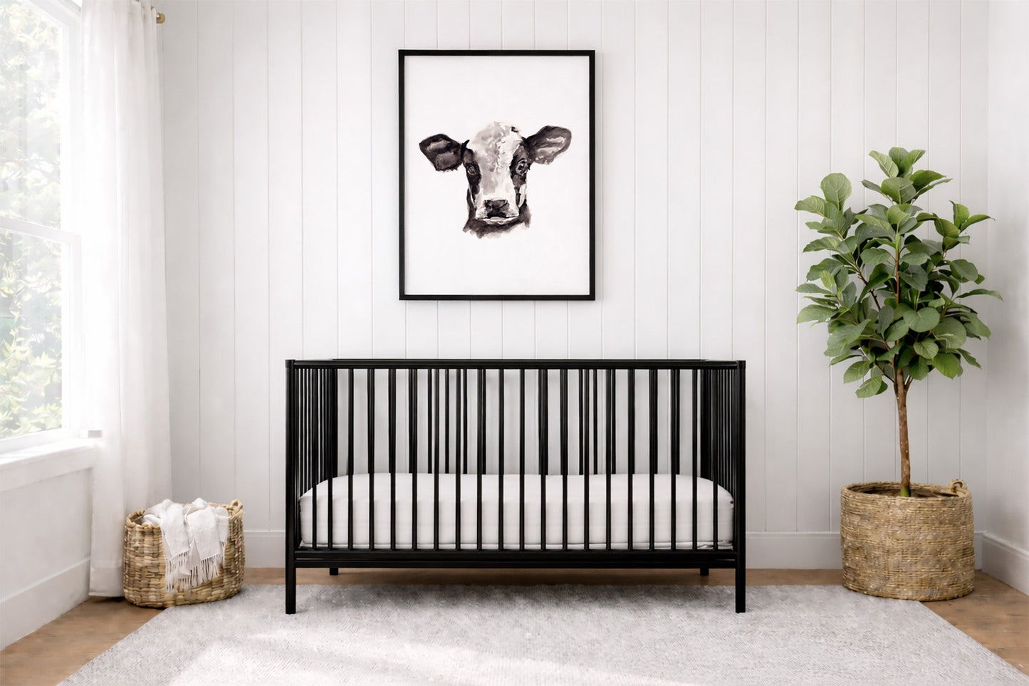 Baby Cow Portrait Farm Animal Watercolor Art Print - Art Prints - Moon Rock Prints