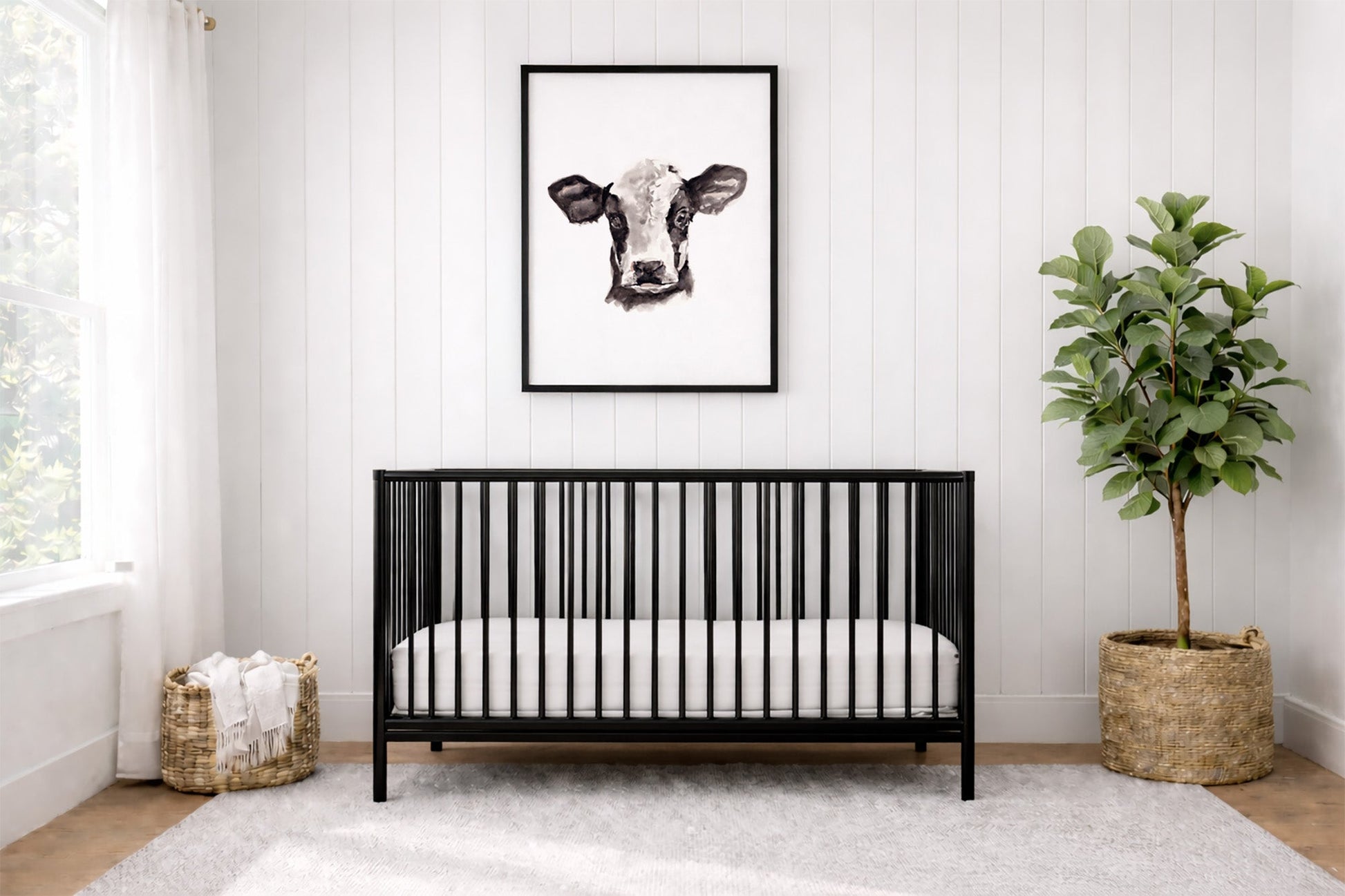 Baby Cow Portrait Farm Animal Watercolor Art Print - Art Prints - Moon Rock Prints